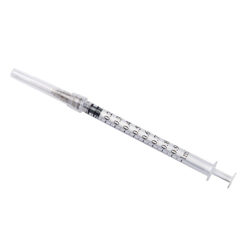 Шприц ін’єкційний Luer Lock 1 мл з голкою, 27G (0,4x13 мм) 3-х компонентний, одноразовий, стерильний «Solocare»
